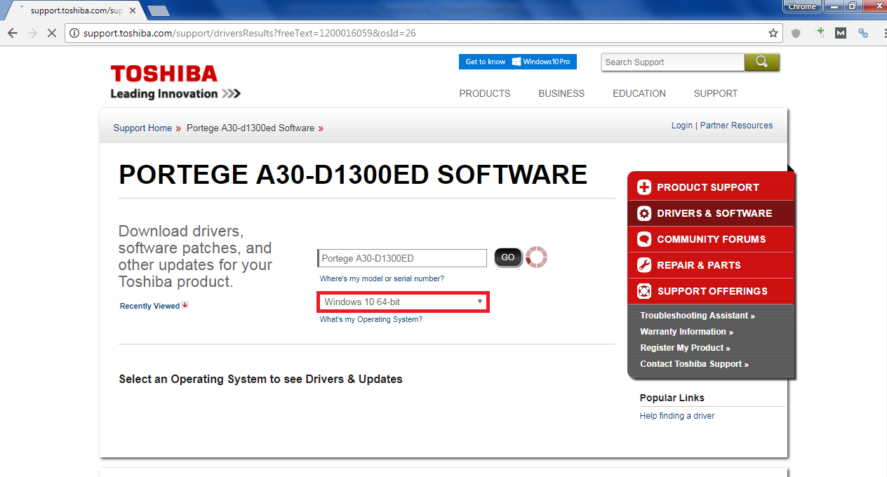Step 3-Download and Update Toshiba GraphicsVideoDisplay Drivers